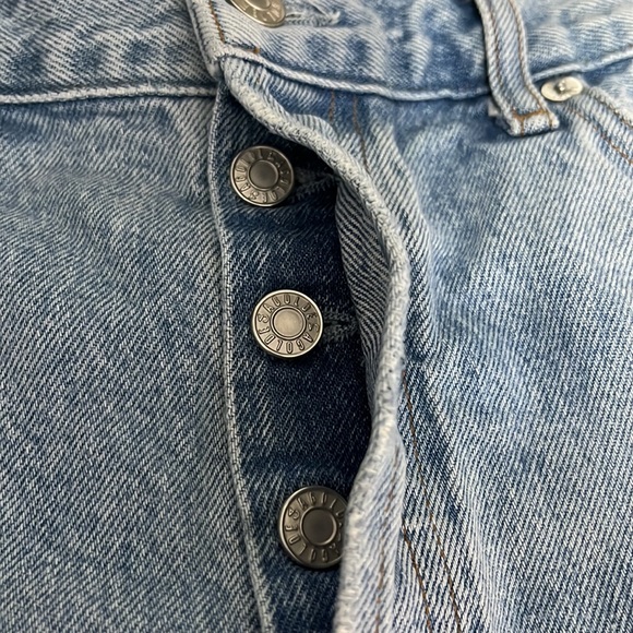 Agolde Parker Button Fly Cut Off Distressed Cotton Shorts - Size 32 - Picture 6 of 9